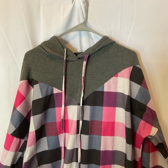 Women’s Plus Size Gray/Plaid Colorblock Size XXL pink/purple/gray/white - Picture 7 of 9